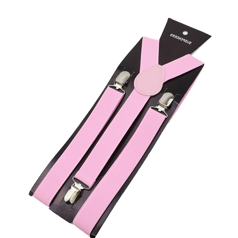 Effen Kleur Unisex Bretels Clip-On Gesp Mannen Bandjes Verstelbare Elastische Y-Back Bretels Voor Bruiloft Pak Rok accessoires Cadeau