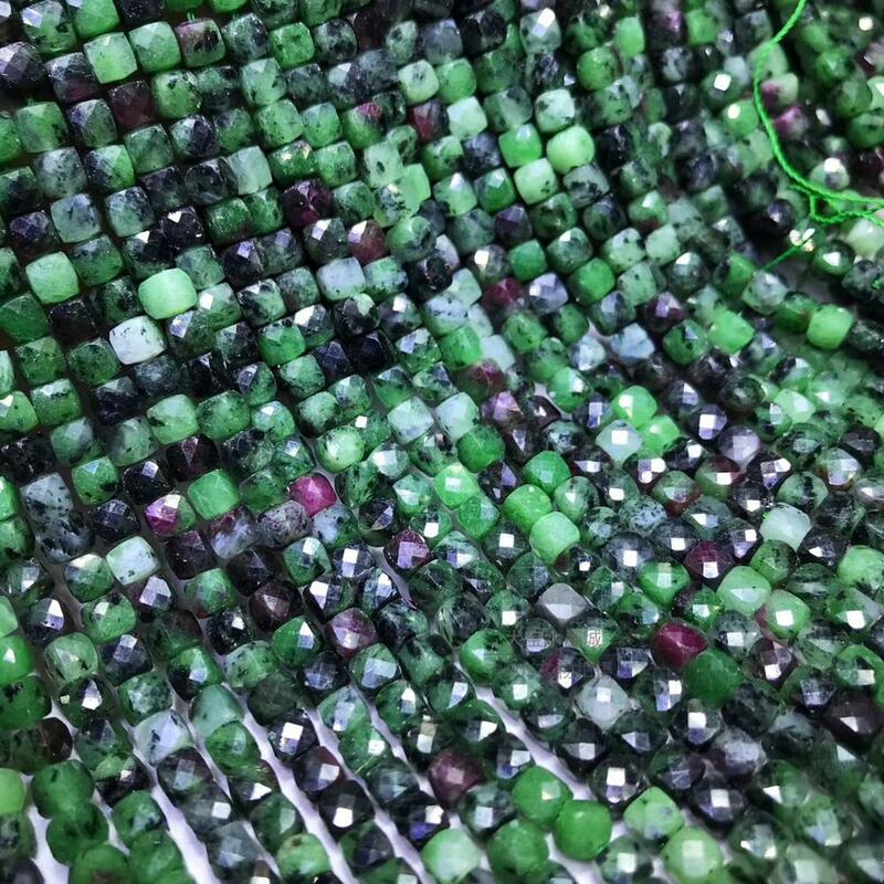 Epidot quadratisch grün facettiert 5-5,5mm für DIY Schmuck machen lose Perlen fppj Großhandel 38cm Natur Edelstein