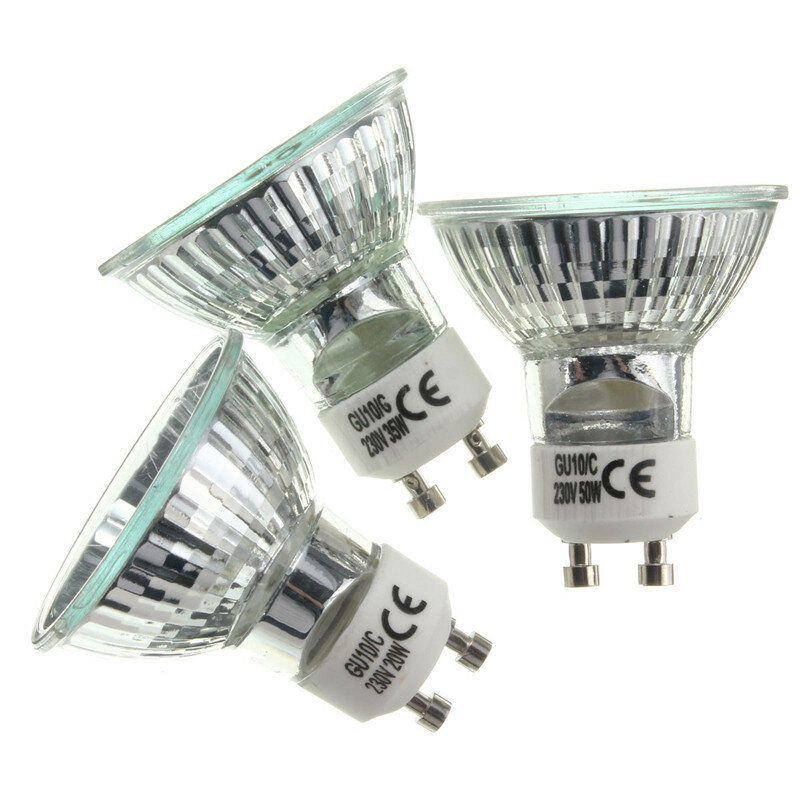 Lâmpada de halogênio para iluminação doméstica, lâmpada, alta eficiência, CA 220-240V, GU10 50W, MR11 10W, 2800K, 10pcs