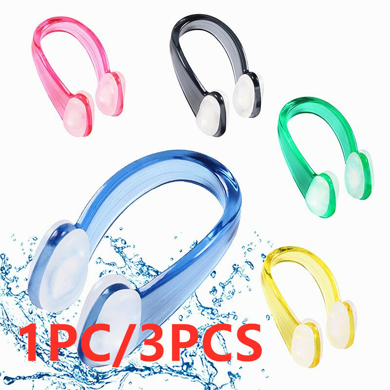 1PC/3PCS Swimming Nose Clips Silicone Swimming Earplugs Waterproof Nose Clip For Children Adult Water Swimming Supplies