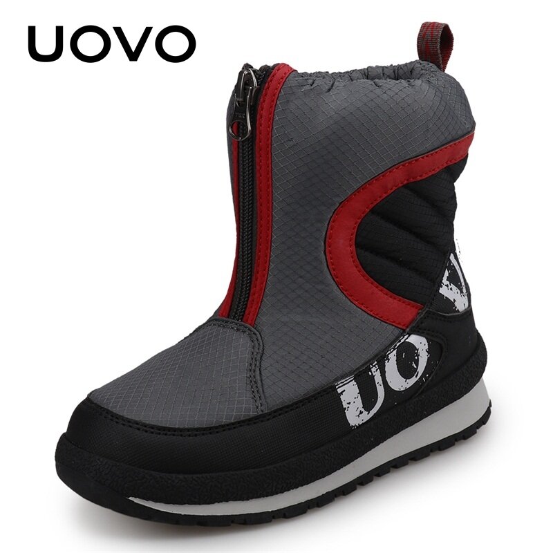 UOVO 2021 New Shoes For Boys And Girls High Quality Fashion Kids Winter Boots Warm Snow Children's Footwear Size #30-38