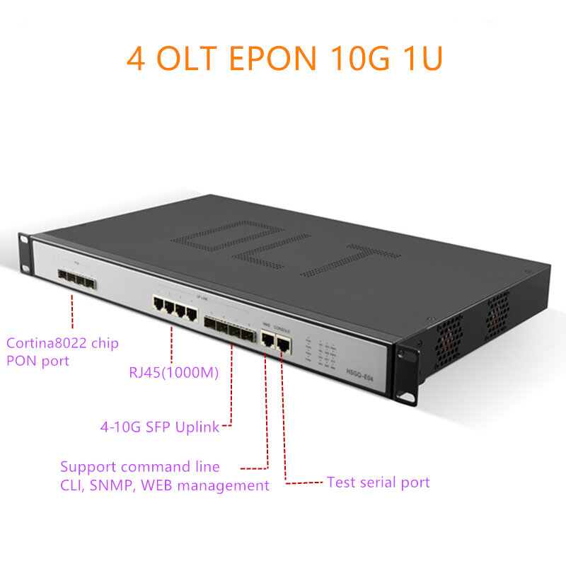 منفذ 4 منافذ EPON OLT 4 منفذ E04 1U EPON OLT 1.25G منفذ 10G 4 للتشغيل الثلاثي olt epon 4 pon 1.25G منفذ SFP PX20 + PX20 ++ PX20 + + +