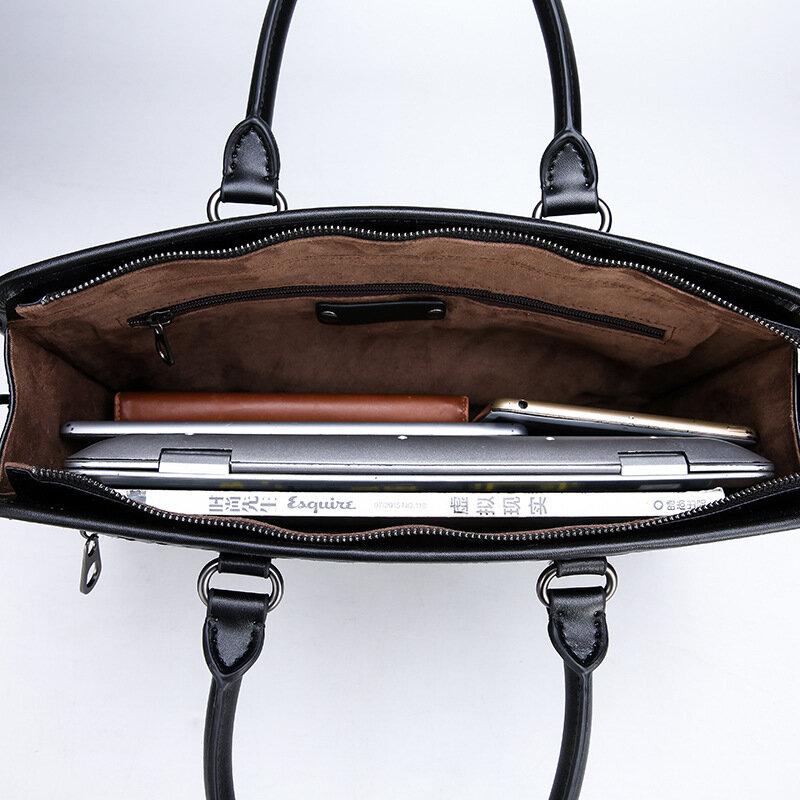 New Fashion Men's Briefcase Business Travel Bag Woven Male Handbag Casual Shoulder Crossbody Bag Laptop Messenger Bag for Man