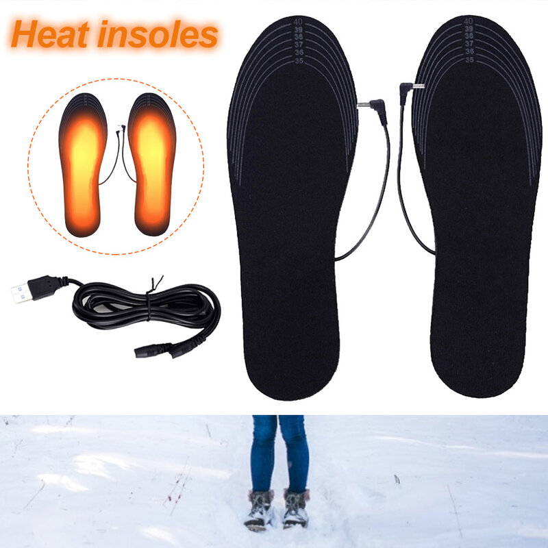 Стельки с подогревом для обуви, электрическая подогревающая обувь с USB разъемом, утепленные, для зимы, занятий спортом на открытом воздухе