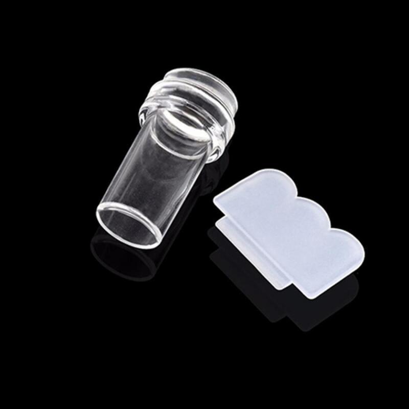 1Sets New Design Pure Clear Jelly Silicone Nail Art Stamper Scraper Transparent Polish Print Manicure Image Plate Tool Dropshipp