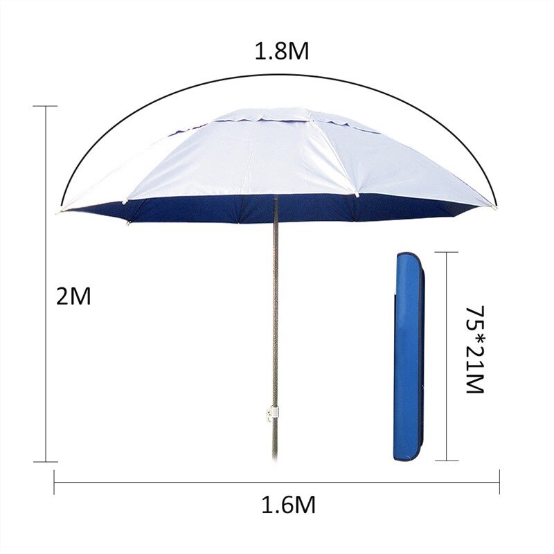 Зонт от солнца Регулируемый для рыбалки, пляжа, внутреннего дворика, защита от ультрафиолета