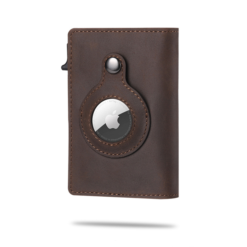 2021สำหรับ Apple Airtag กระเป๋าสตางค์คาร์บอนไฟเบอร์แฟชั่น ID บัตรเครดิต Rfid Slim Airtag สไลด์กระเป๋าสตางค์ Designer Cardholder