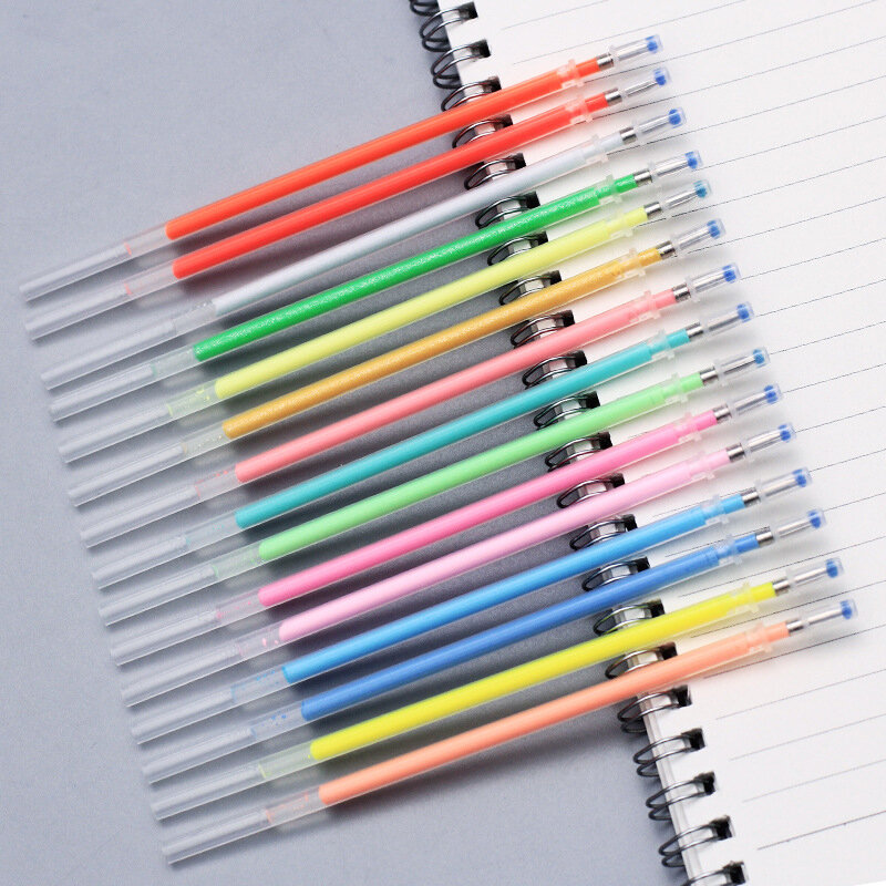 100Pcs Kleur Vullingen Set Glitter Multi Gekleurde Schilderen Briefpapier Pastel Gel Pen Refill Staaf Fluorescerende Voor Schoolbenodigdheden