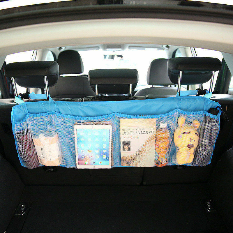 Huihom Universal Car Trunk Organizer 6 Big Net Pocket Seat Back Storage Bag Automobile Stowing Tidying Accessories 110*34cm