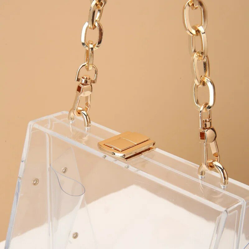 Женская прозрачная сумка-бокс для отдыха, летняя сумка-мессенджер из акрила с откидной крышкой и маргаритками, размер 16x15,5 см, a6109