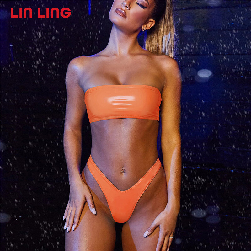 Stroje kąpielowe damskie 2020 dwuczęściowy seksowny strój kąpielowy push up bikini mujer plaża błyszczący biustonosz zbierający letni garnitur casual fitness biquini set