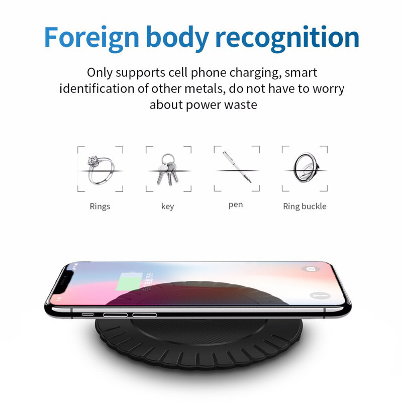 10W Fast Qi Wireless Charger for Samsung S23 S22 S20 iPhone15 14 13 12 11 X XSMAX Huawei Mate60 P40 P30 Xiaomi MIX Charging Pad