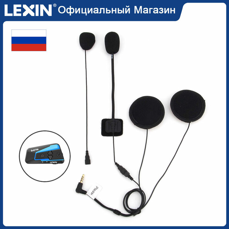 Lexin-auriculares de intercomunicación para LX-B4FM, accesorios para casco de motocicleta, Bluetooth, Conector de auriculares