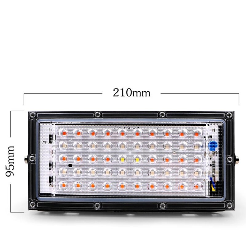 50W AC220V LED Growing Lights Full Spectrum LED Plant Growth Flood Lights Fitolampy Phyto Lamps For Greenhouse Vegetable Plant