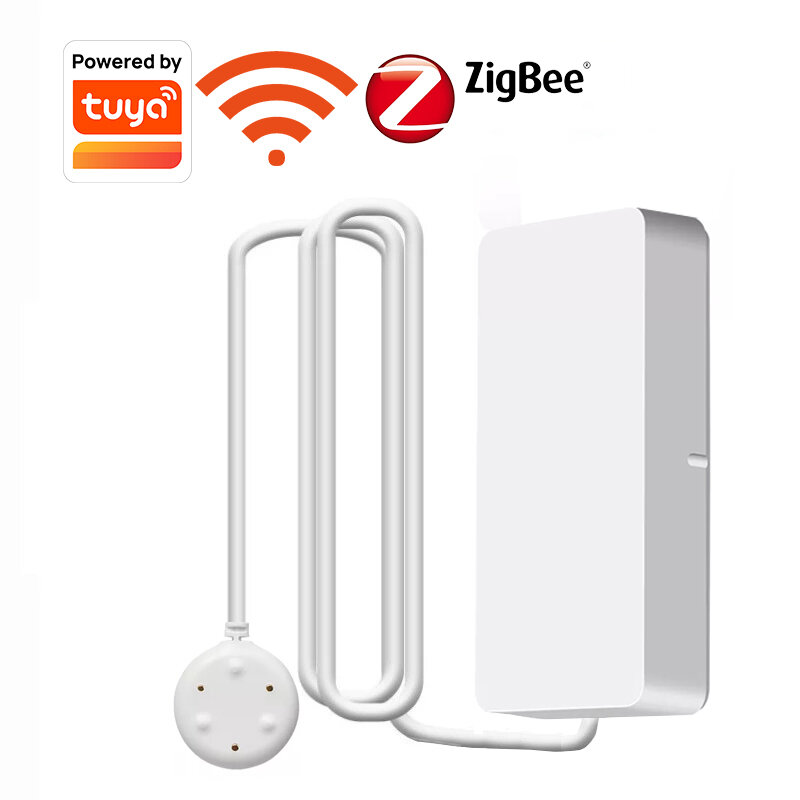Tuya Wifi/Zigbee Alarm Kebocoran Air Independen WIFI Sensor Kebocoran Air Detektor Banjir Peringatan Meluap Sistem Alarm Keamanan Tuya