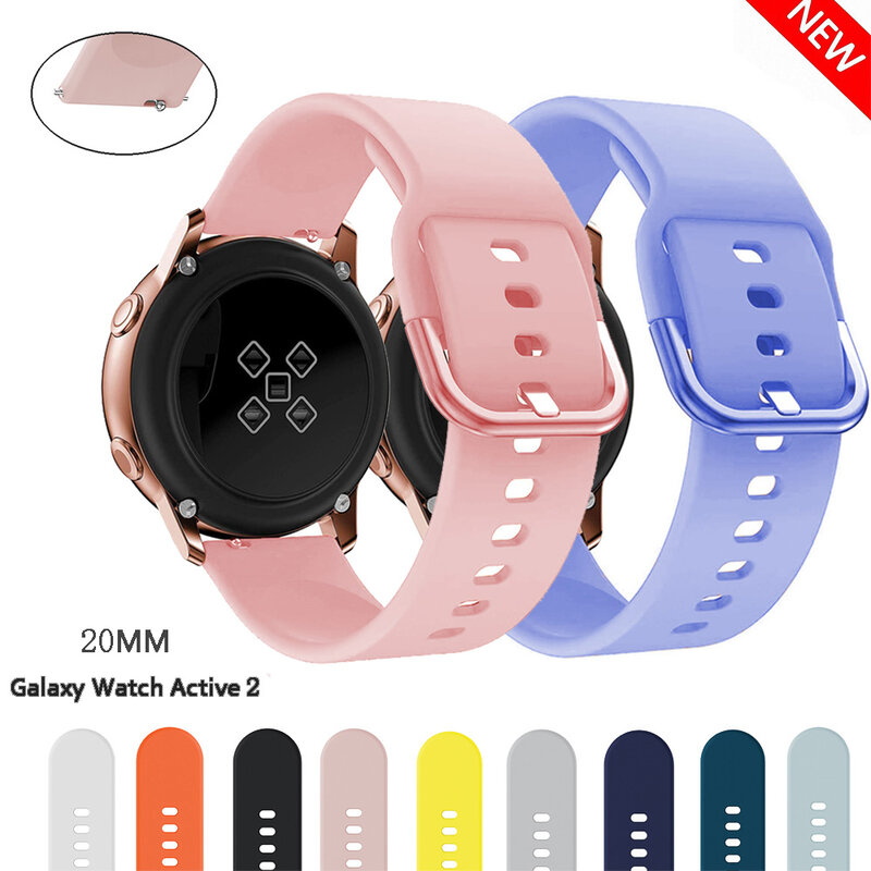 20mm 22mm Silicone Band for Samsung Galaxy Watch Active 2 galaxy watch 6 5 4 Gear S2 Bracelet Strap Huami Amazfit bip/gts 2 3 4