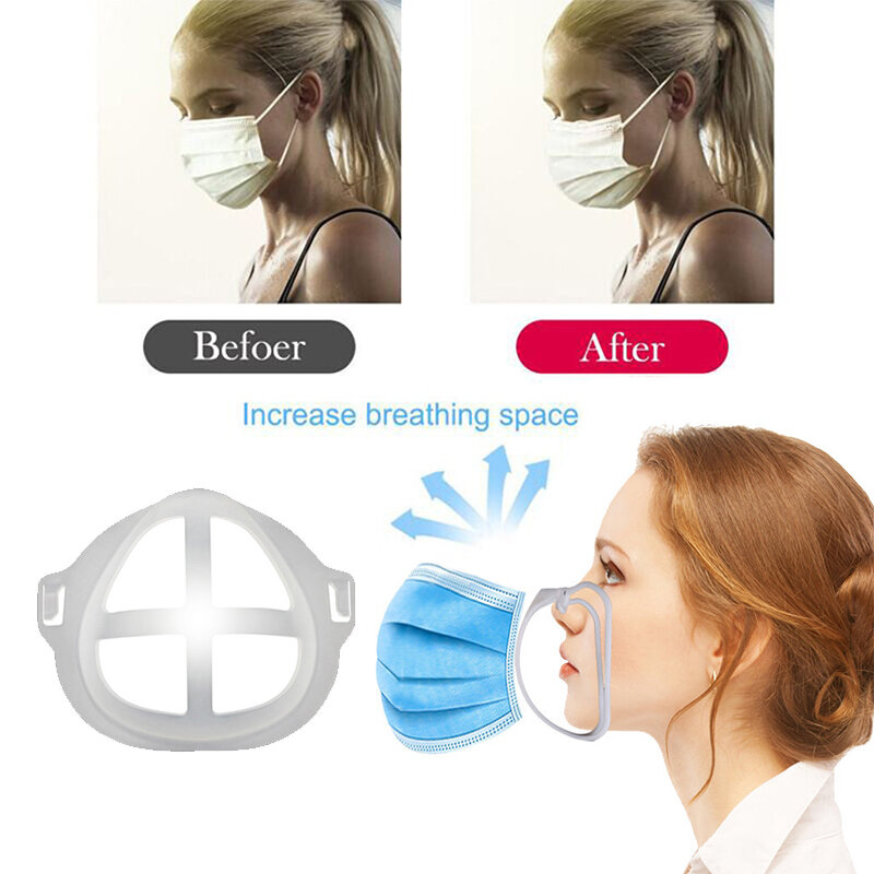 顔の口ブラケットマスクホルダープラスチック再利用可能な増加スペースキャップ5個大人洗えるmascarillaフェイスマスク洗える呼吸