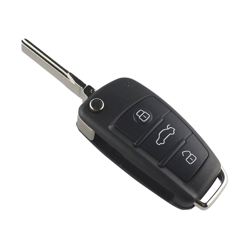 YIQIXIN untuk Audi Q7 B7 Q3 A3 TT A2 A8 A6 A6L A4 S5 C5 C6 B6 Penggantian Remote Key Shell Mobil 3 Tombol Lipat Case Kunci Mobil