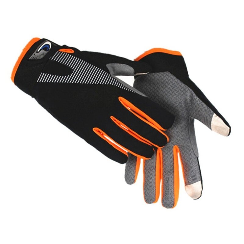 Spring Summer Ice Silk Riding Gloves Outdoor Cycling Bicycle Glove with Anti-slip Screen-touchable Unisex Full Finger Bike Glove