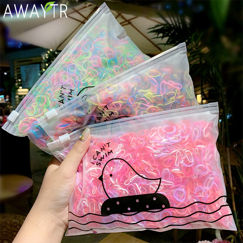 1000pcs/Pack Girls Colorful Small Disposable Rubber Bands Gum For Ponytail Holder Elastic Hair Bands Fashion Hair Accessories