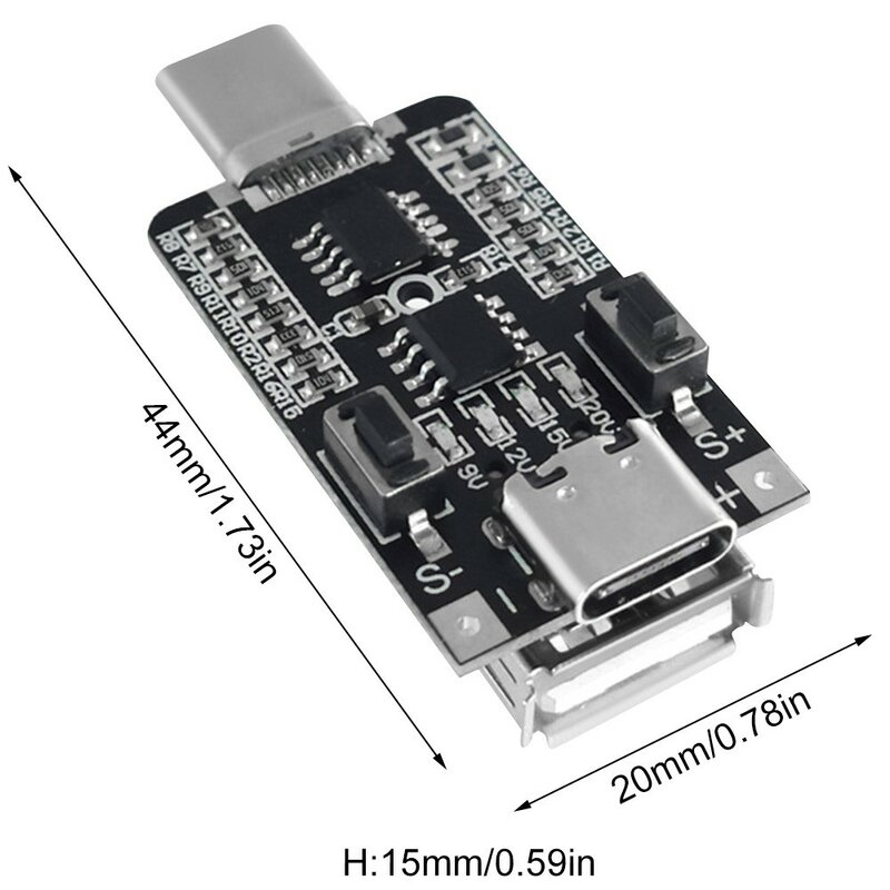 USB C 타입 PD 디코이 트리거 보드, 출력 PD 2.0 3.0 트리거 어댑터, 케이블 연결 폴링 검출기, 100W 5A, 5V 9V 12V 15V 20V
