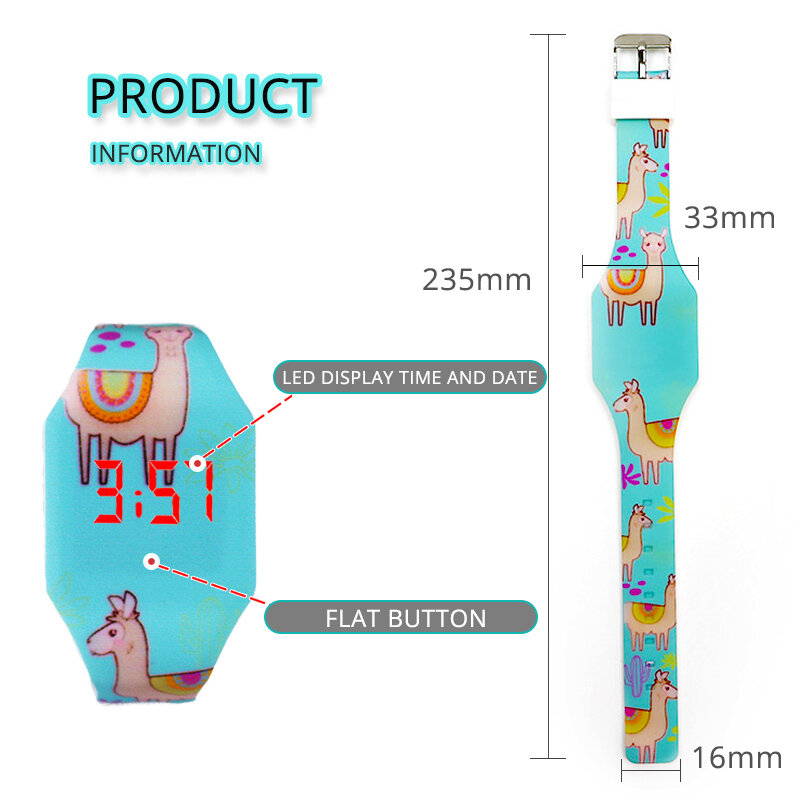 New Luminous Unicorn Child Watches For Girl Ocean World LED Watch Kids Student Electronic Watch Clock Reloj Infantil