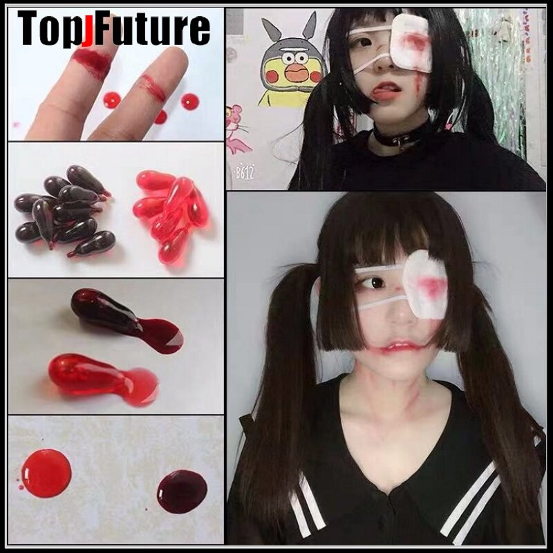 Bloodstain Anime Cosplay Kostum Pelindung Mata Hati Bordir Tunggal Masker Mata Penutup Mata Kepala Memakai LOLITA COSPLAY Masker Mata