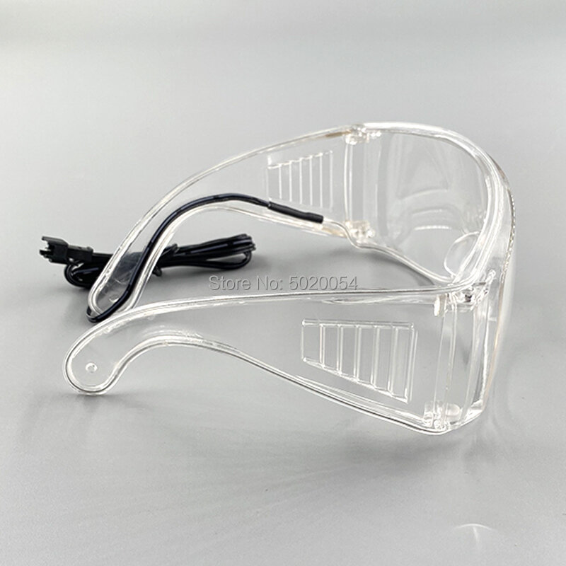 LED 라이트 업 안경 투명 프레임 보호 안경, 방진 안개 고글, 라이딩 안경 용품, 10 색