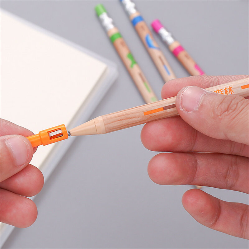 1 Buah Pensil Mekanik HB dengan Rautan, Isi Ulang Pensil 2B untuk Perlengkapan Alat Tulis Pensil Otomatis Menggambar Sketsa Siswa