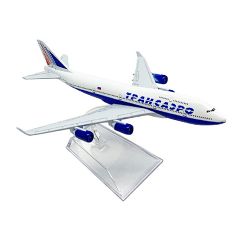 Avion en métal moulé 16CM, modèle avion russe Transaero Airlines Boeing B747, jouets d'avion en alliage moulé, cadeau pour enfant, affichage à collectionner