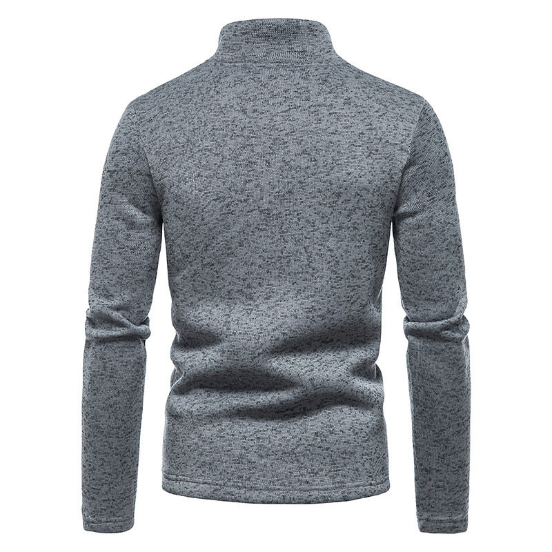 Turtleneck Sweater Men's Women Half Zip Open Collar Pullover Tops Hiking Camping Sweatshirts Winter Fleece Basic Warm Knitwear