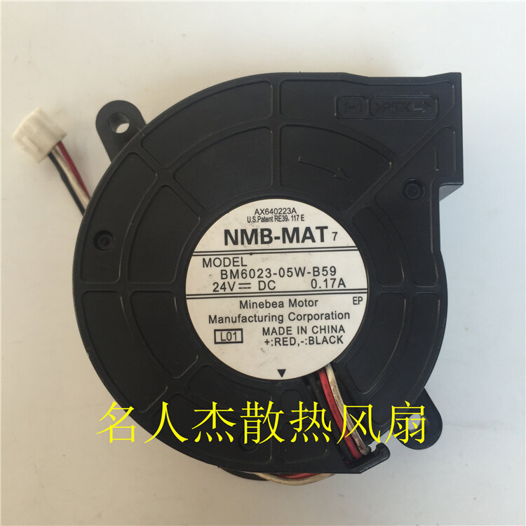 NMB-MAT BM6023-05W-B59 l01 dc 24v 0.17a 60x60x23mm ventilador de refrigeração do servidor de 3 fios