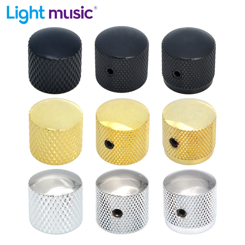 Free Shipping 6MM Metal Dome Tone Guitar Volume Tone Knobs Potentiometer Control Knobs For Electric Guitar Bass