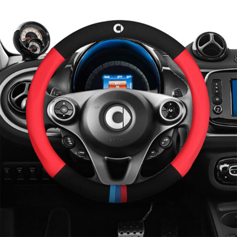 Suede Auto Steering Wheel cover For Smart 453 Fortwo Forfour Car Accessories Interior Decoration Styling Modification