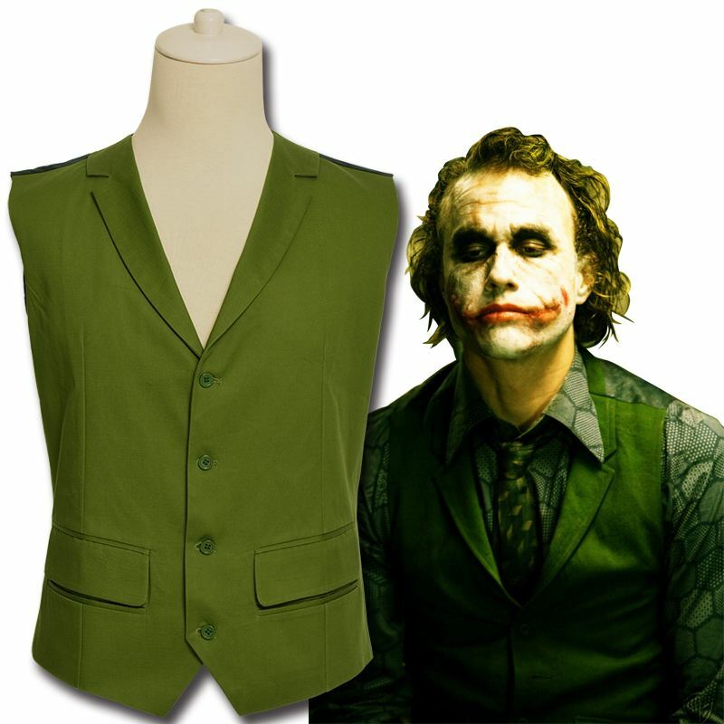 คุณภาพสูงHeath Ledgerชุดคอสเพลย์ฮาโลวีนMensภาพยนตร์The Dark Knight Jokerเครื่องแต่งกายสีม่วงเสื้อชุด