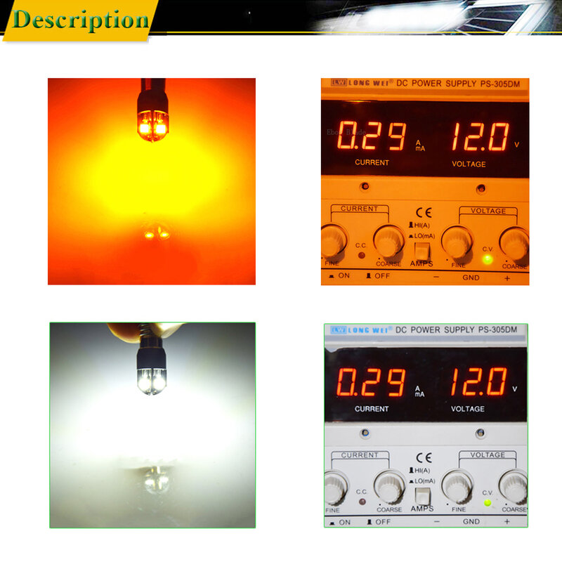 Bombilla de luz LED de marcha atrás para coche, lámpara lateral blanca ámbar de 6V, 12V, 24V CA, H21W, BAY9S, BA9S, T4W, T11, BA9S, H6W, BAW9S, HY21W, 2 unidades
