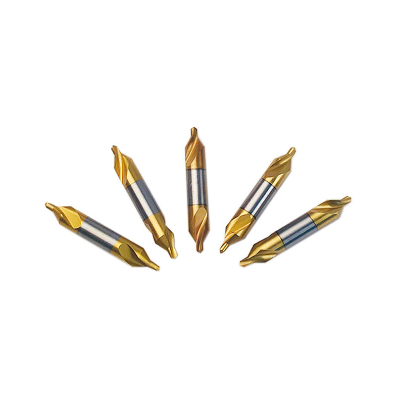 Cobalt-Containing Titanium-Plated High Speed Steel Center Drill Spiral Groove Chamfer Drill Bit 60° A Type Centering Drill 1.5mm