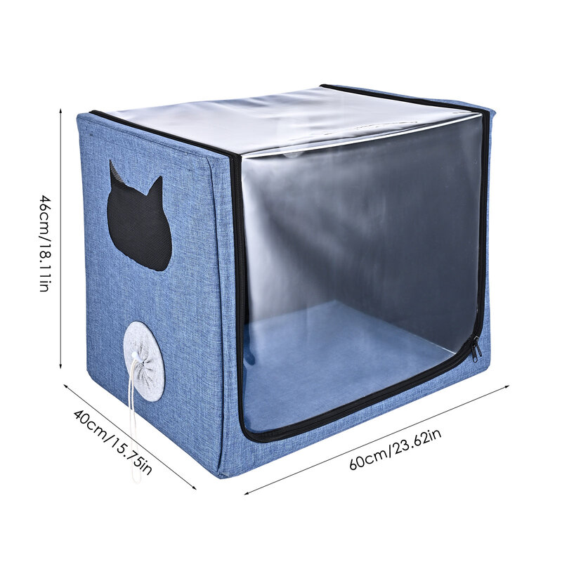 Caixa de secagem Nebulizador Dobrável para Animais de Estimação, Gaiola de Oxigênio Sala de UTI, Doença Respiratória da Tosse, Cães e Gatos