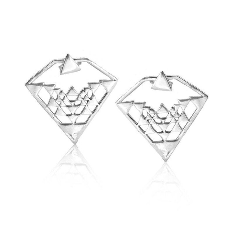Diamant Geometrie Clip Vorne und Zurück Kombination Dreieck Stud Böhmischen Einfache Ohrringe Für Frauen Mode Schmuck Weihnachten Geschenk