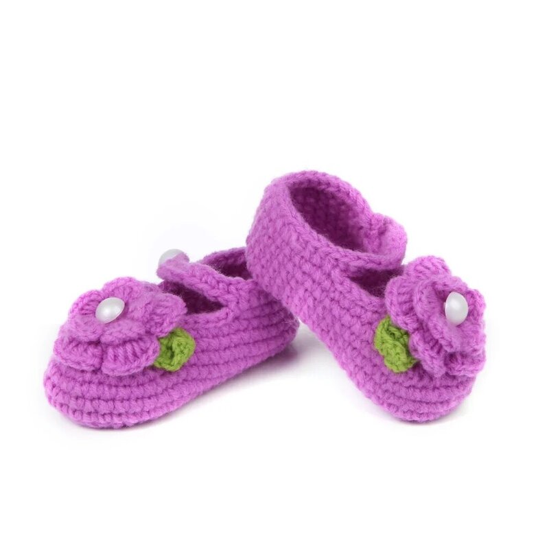10 paia 2021 scarpe da passeggio per bambini nuove tessute a mano fiore di perle bambini pura lana fatta a mano scarpe quattro stagioni rosso rosa blu
