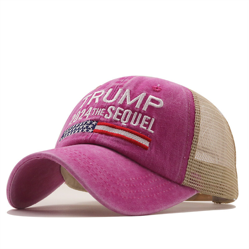 Sombrero presidencial estadounidense de Trump 2024, hace que América sea genial de nuevo, sombrero de Donald Trump, gorra de malla bordada MAGA, caliente