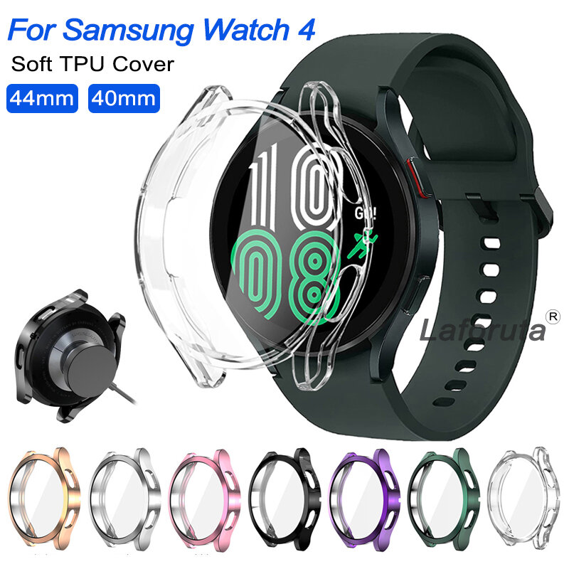 Horloge Cover Voor Samsung Galaxy Horloge 4 40Mm 44Mm Soft Tpu Cover Bumper Full Screen Protector Voor Galaxy watch4 Accessoires