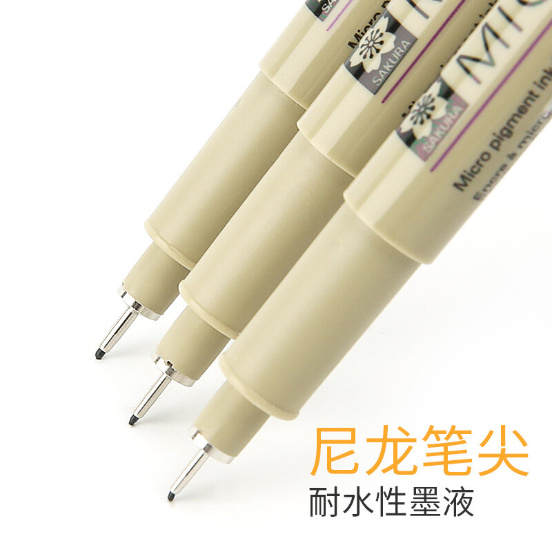 Японская ручка SAKURA MICRON Black Fine Point, водонепроницаемая и легкая, специально для художественного рисования