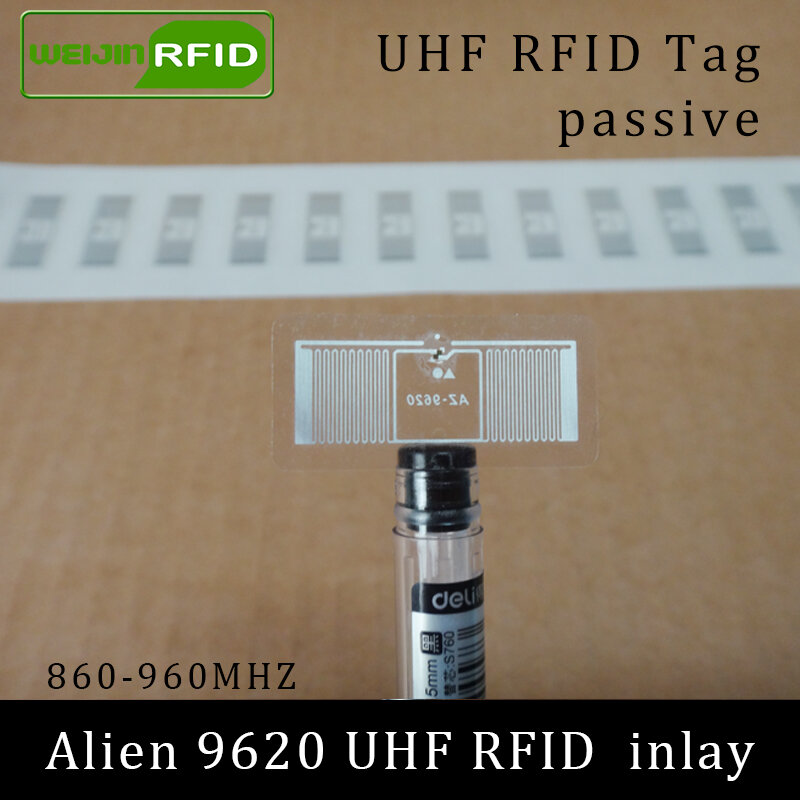 Tag RFID UHF Alien 9620 sticker intarsio 915m 900 868mhz 860-960MHZ Higgs3 EPC C1G2 ISO18000-6C smart card RFID passivo tag etichetta