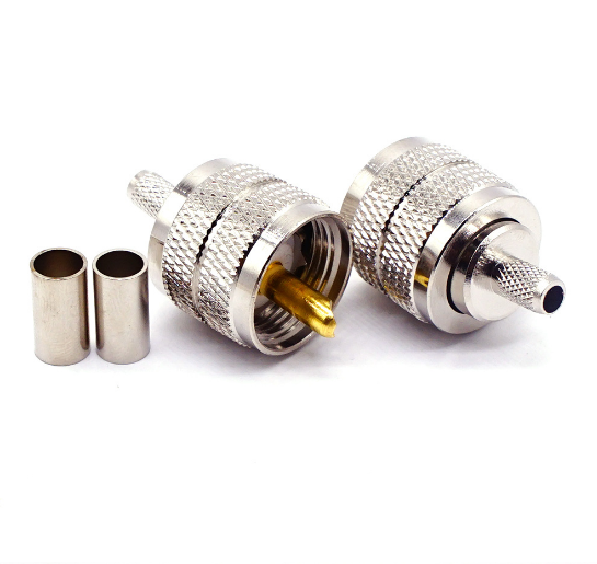 1PC SO239 SO-239 UHF Male Crimp for LMR195 RG58 RG142 RG223 RG400 Cable RF Coaxial Adapters Connectors