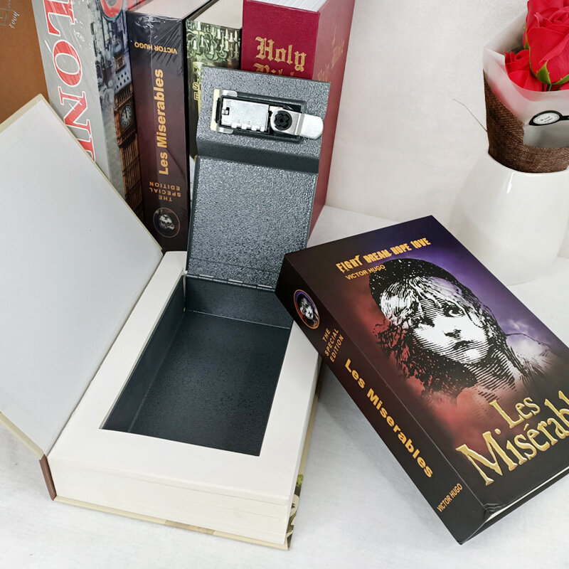 Caja de Seguridad con bloqueo de código oculto, libro de simulación secreto, caja de dinero, joyería, organizador, hucha de Metal, regalo de cumpleaños