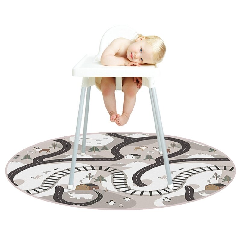 Krzesełko ochraniacz na podłogę mata antypoślizgowa mata silikonowa mata do karmienia dzieci mata do okrągłe sięgające podłogi dla dzieci mata do zabawy