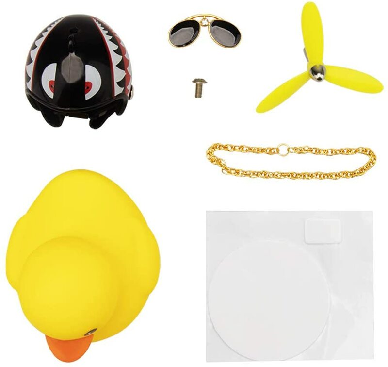 Резиновая утка, игрушечные украшения для автомобиля, желтая утка, украшения для приборной панели автомобиля, крутая утка для очков с пропеллером, шлем