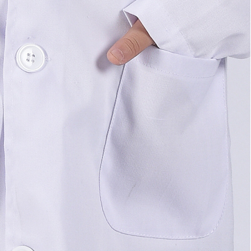 Bata blanca de enfermera para niños, uniforme de laboratorio, disfraz médico de rendimiento superior, 1 unidad
