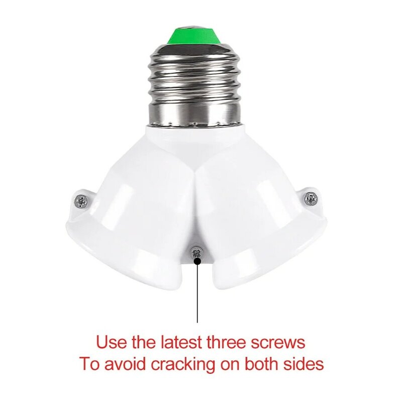 VnnZzo E27 to 2 E27 splitter Lamp Bulb base Adapter Converter 2E27 265V 2A LED Y Shape Socket Light Holder Conversion socket